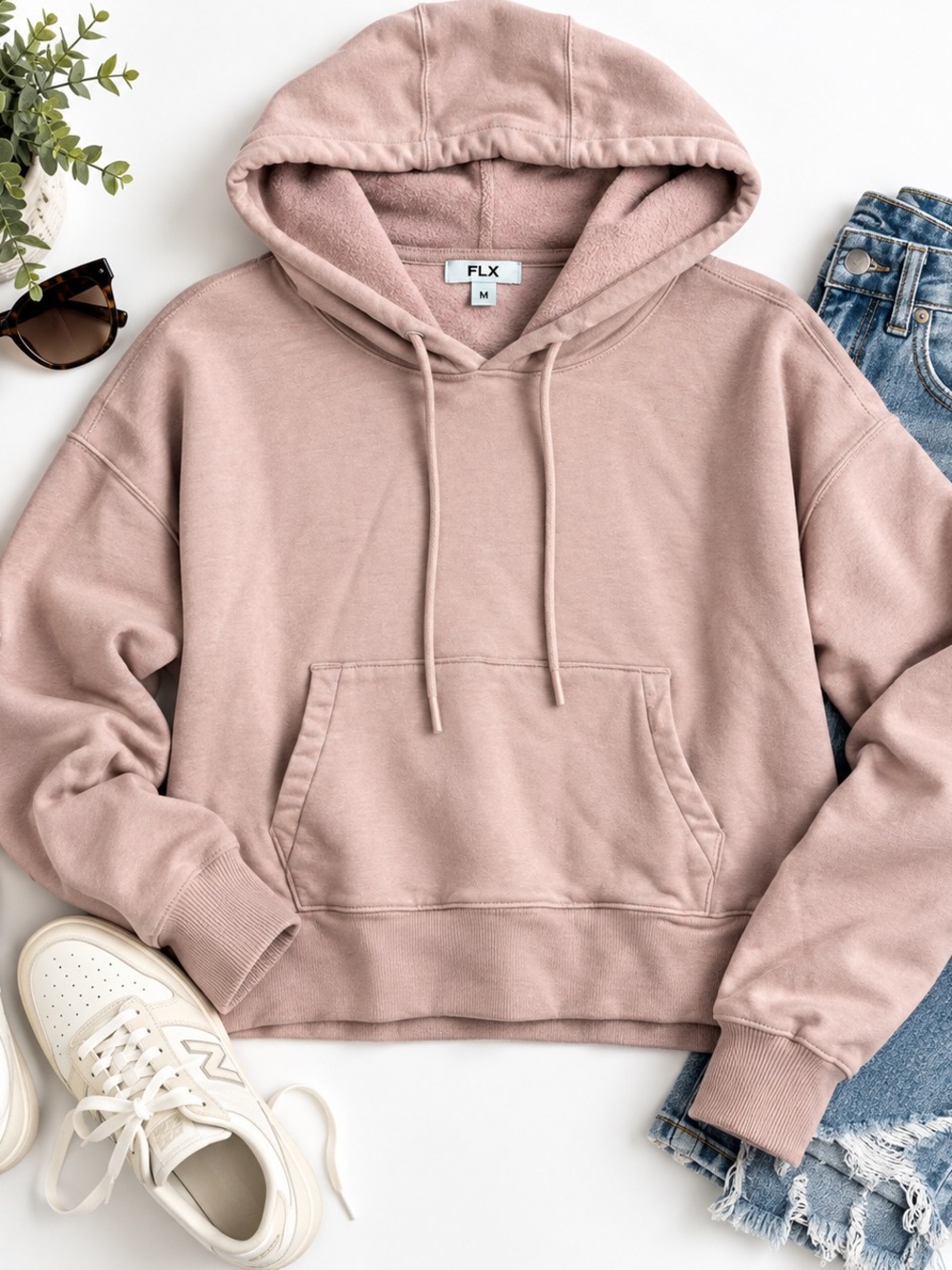 FLX Women’s Dusty Pink Pullover Hoodie – Size Medium